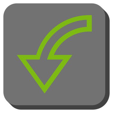 Sola Döndür yuvarlak kare vektör simgesi