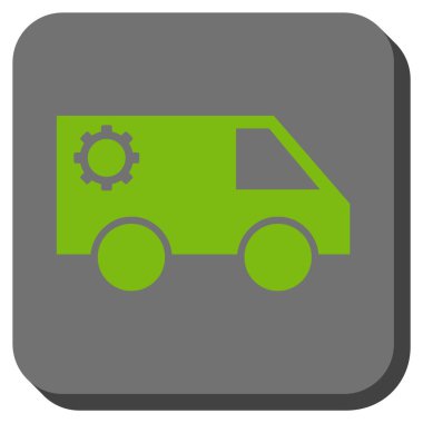 Hizmet araba yuvarlak kare vektör simgesi