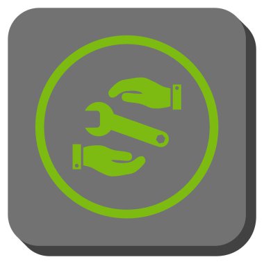 Hizmet yuvarlak kare vektör simgesi