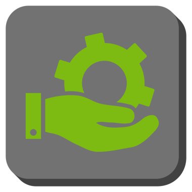 Hizmet yuvarlak kare vektör simgesi