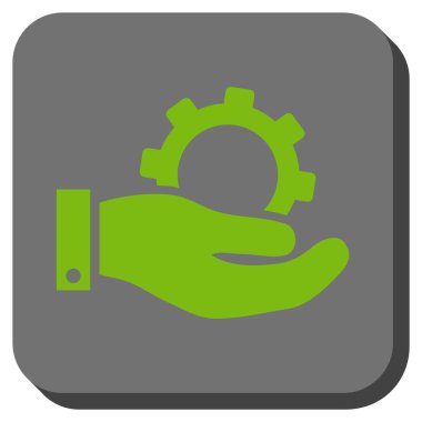 Hizmet yuvarlak kare vektör simgesi