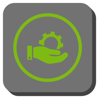 Hizmet yuvarlak kare vektör simgesi