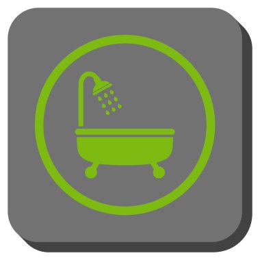 Duş Banyo yuvarlak kare vektör simgesi