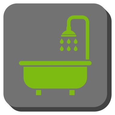 Duş Banyo yuvarlak kare vektör simgesi