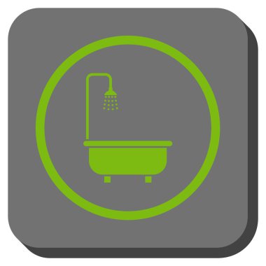 Duş Banyo yuvarlak kare vektör simgesi