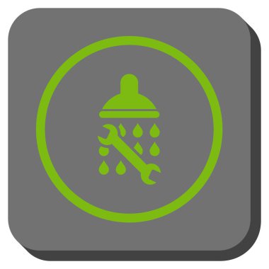 Duş sıhhi tesisat yuvarlak kare vektör simgesi