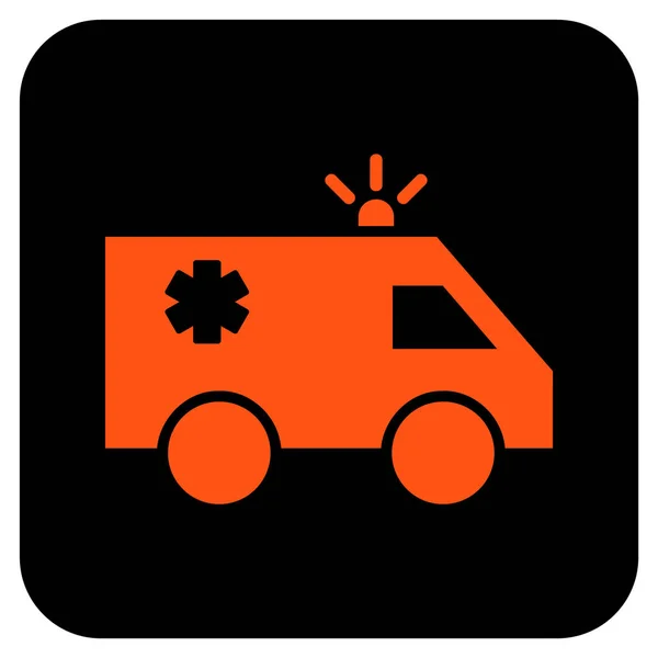 Emergency Car Flat Squared Vector Icon — Stock Vector