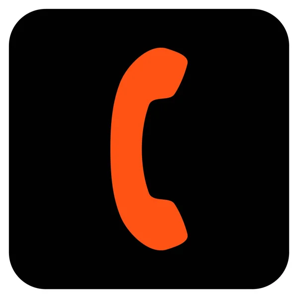 Ikona telefonu odbiornik płaskiego kwadratu wektor — Wektor stockowy