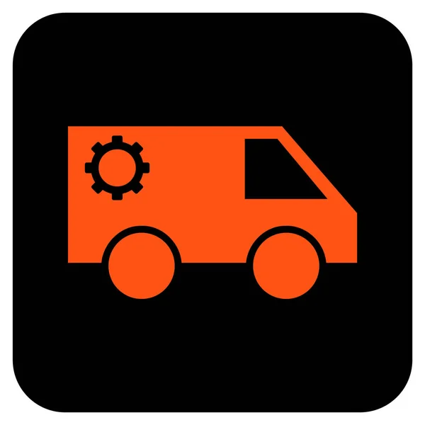 Icône vectorielle carré plat de voiture de service — Image vectorielle