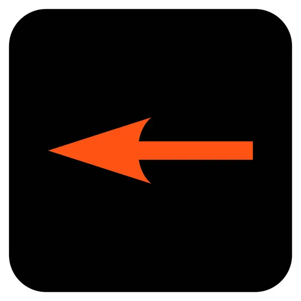 Sharp Arrow Left Flat Squared Vector Icon — Stock Vector