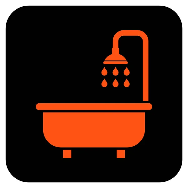 Icono de vector cuadrado plano de baño de ducha — Vector de stock