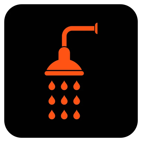 Shower Flat Squared Vector Icon — Stock Vector