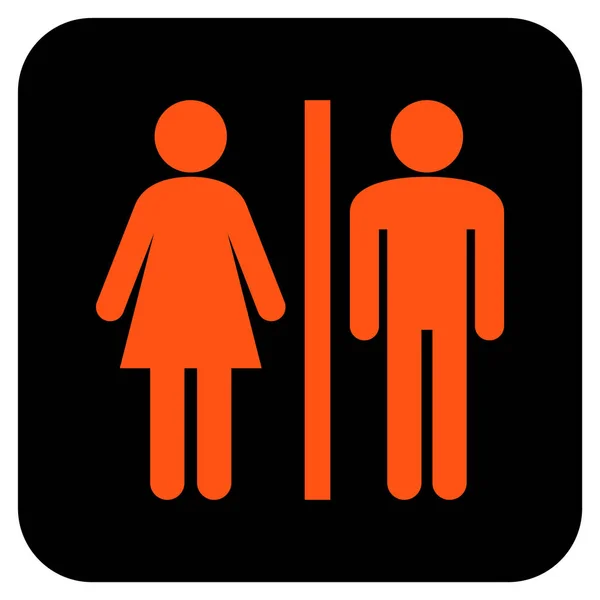 WC Personnes Appartement carré vectoriel icône — Image vectorielle