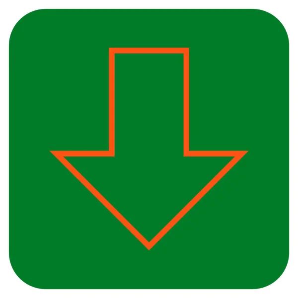 Pijl-omlaag platte winkelhaak Vector Icon — Stockvector