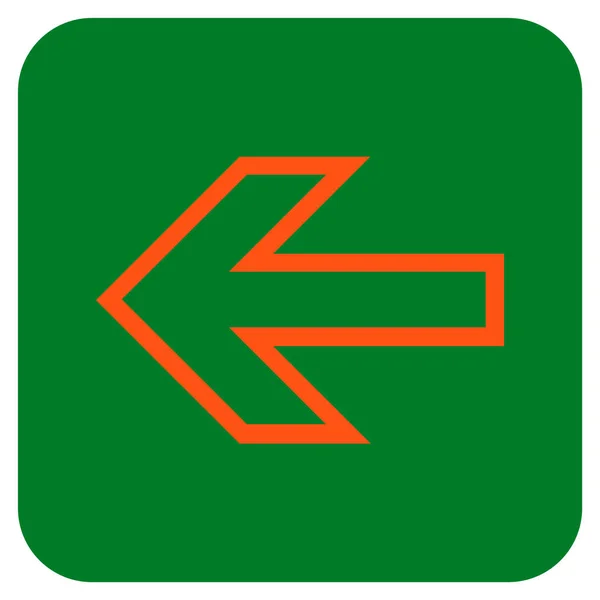 Pfeil links flaches rechteckiges Vektorsymbol — Stockvektor