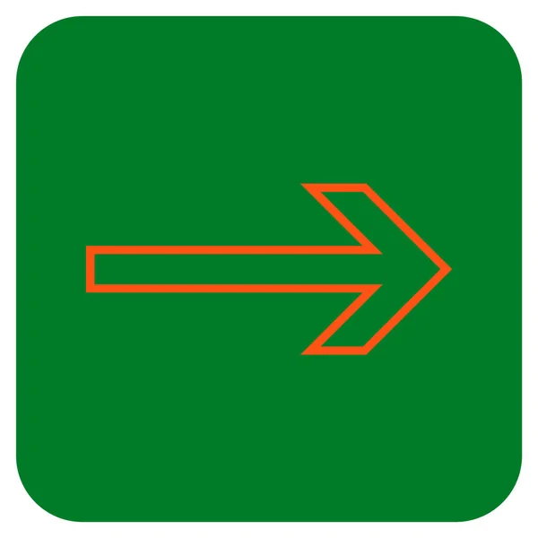 Freccia destra piatto quadrato icona vettoriale — Vettoriale Stock