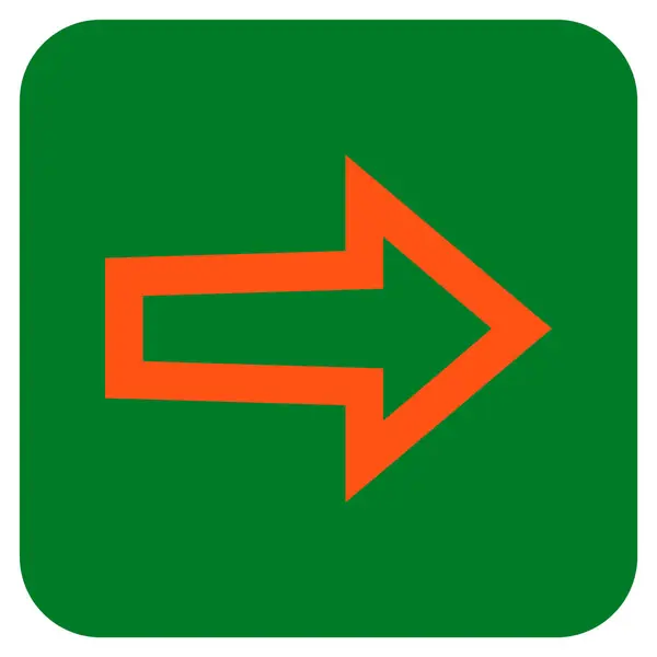 Freccia destra piatto quadrato icona vettoriale — Vettoriale Stock