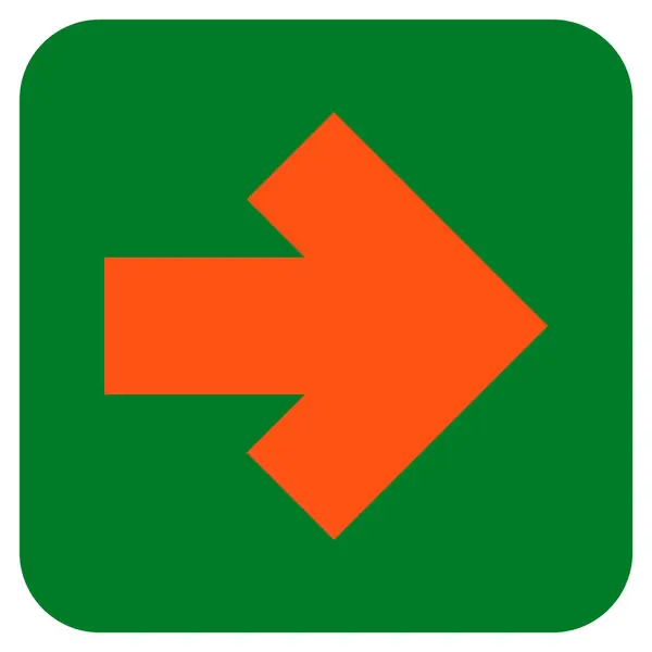 Seta direita plana vetor quadrado ícone — Vetor de Stock