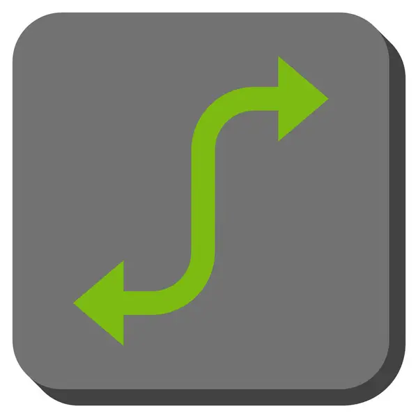 Flecha de curva opuesta redondeada Vector cuadrado icono — Vector de stock