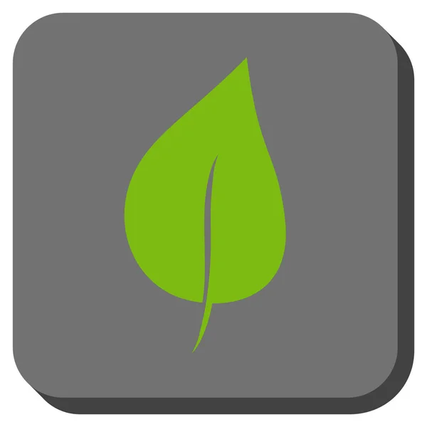 Icône vectorielle carrée arrondie de feuille végétale — Image vectorielle
