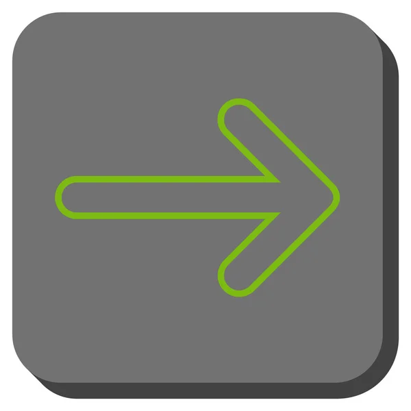 Flecha Redonda Derecha Redonda Cuadrado Vector Icono — Vector de stock
