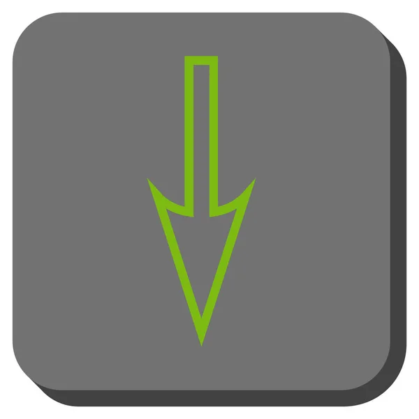 Arrow Sharp giù arrotondato piazza vettoriale icona — Vettoriale Stock