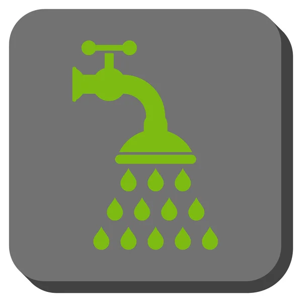 Shower Tap Rounded Square Vector Icon — Stockvector