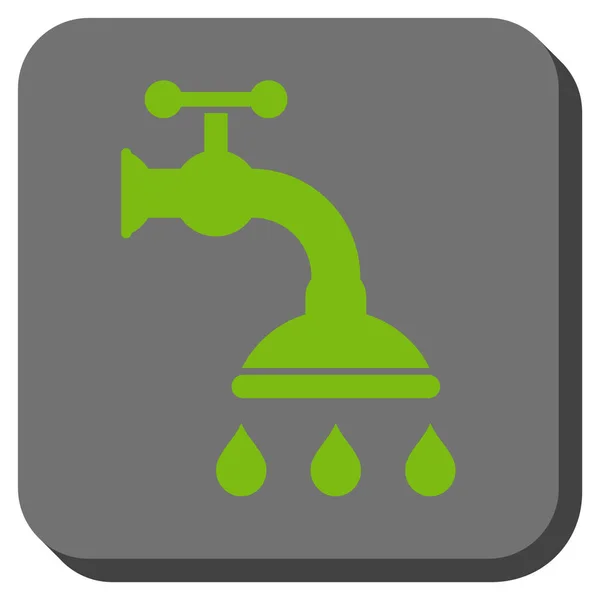 Sprchové vodovodní zaoblený čtverec vektorové ikony — Stockový vektor