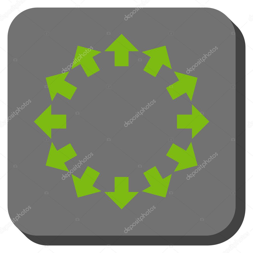 Radial Arrows Rounded Square Vector Icon