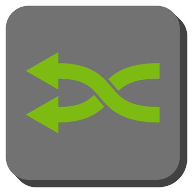 Shuffle oklar sola yuvarlak kare vektör simgesi