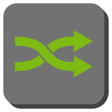 Oklar sağ yuvarlak kare vektör simge shuffle