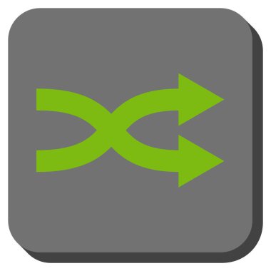 Oklar sağ yuvarlak kare vektör simge shuffle