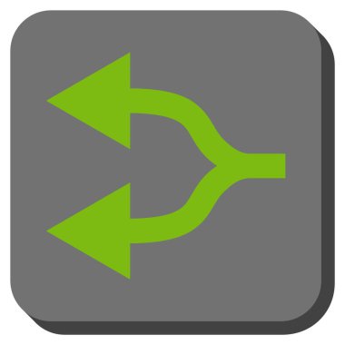 Split oklar sola yuvarlak kare vektör simgesi