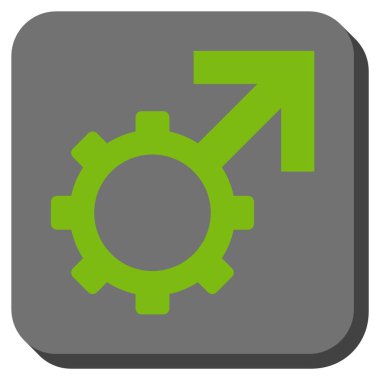 Teknolojik Potence yuvarlak kare vektör simgesi