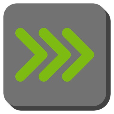 Üçlü ok ucu sağ yuvarlak kare vektör simgesi