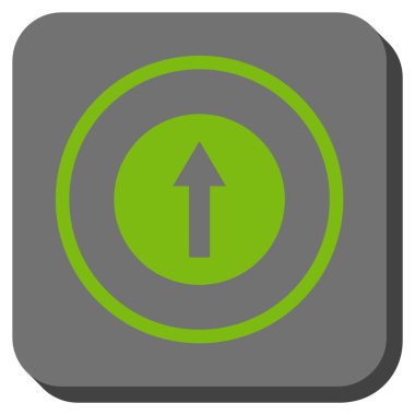 Yukarı yönlü ok yuvarlak kare vektör simgesi