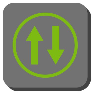 Dikey Çevir okları yuvarlak kare vektör simgesi