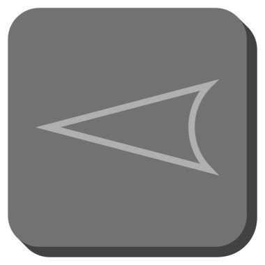 Ok ucu sol yuvarlak kare vektör simgesi