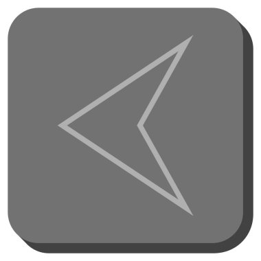 Ok ucu sol yuvarlak kare vektör simgesi