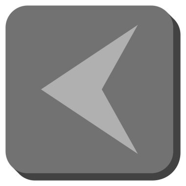 Ok ucu sol yuvarlak kare vektör simgesi