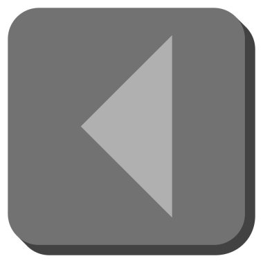 Ok ucu sol yuvarlak kare vektör simgesi