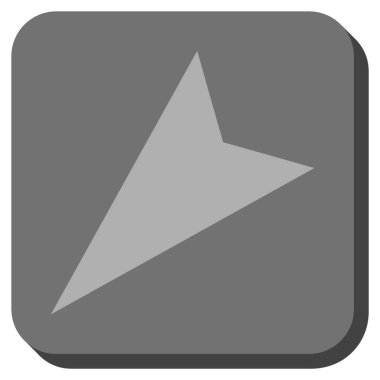 Ok ucu sol aşağı yuvarlak kare vektör simgesi