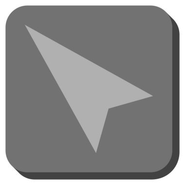 Ok ucu sol yukarı yuvarlak kare vektör simgesi