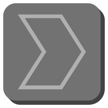 Ok ucu sağ yuvarlak kare vektör simgesi