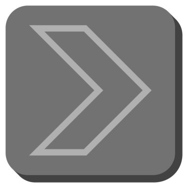 Ok ucu sağ yuvarlak kare vektör simgesi