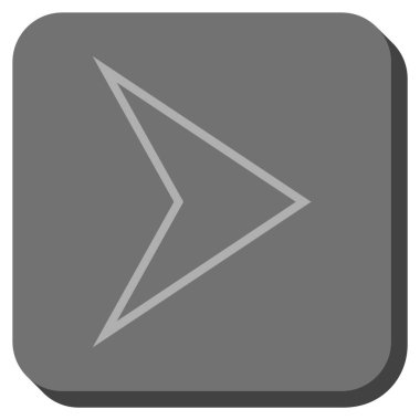 Ok ucu sağ yuvarlak kare vektör simgesi