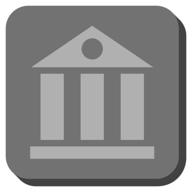 Banka Binası yuvarlak kare vektör simgesi