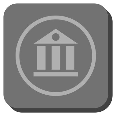 Banka Binası yuvarlak kare vektör simgesi