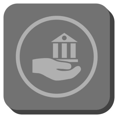 Banka hizmet yuvarlak kare vektör simgesi
