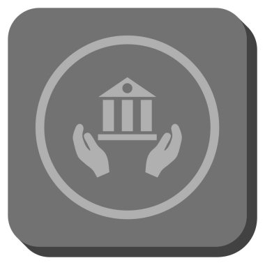 Banka hizmet yuvarlak kare vektör simgesi